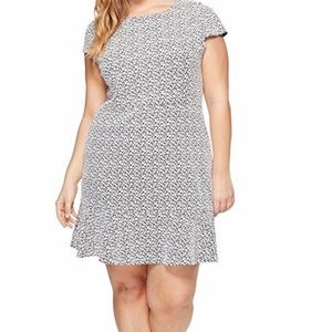 MICHAEL Michael Kors Black and White Midi Dress